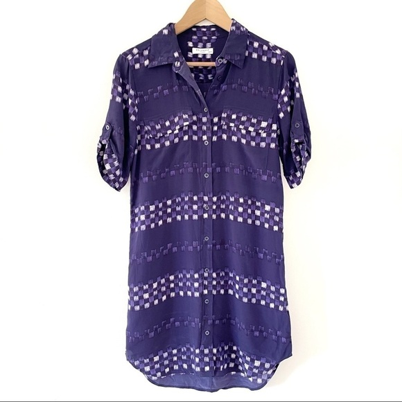 Equipment Ultramarine 100% Silk Shirt Dress - Picture 2 of 8
